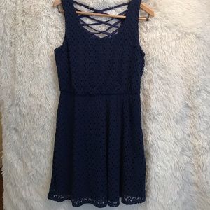Red Camel navy lace sleeveless dress